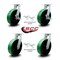 Service Caster 10'' Heavy Duty Green Poly on Cast Iron Caster Set 4 Swivel Locks 2 Brakes, 4PK CRAN-KP92S1030-PUR-GB-SLB-BSL-2-BSL2 - alternate 4